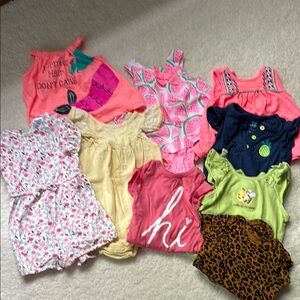 Colorful Baby Girl Onesies and Rompers Set. 9 items